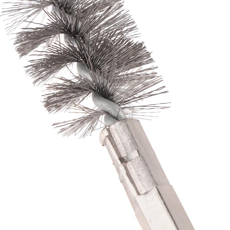 Набор из 6 щеток для чистки труб из нержавеющей стали, 1/4" шестигранный стержень, витая проволока, щеточный ершик для чистки отверстий, щеточный ершик с проволочной щетиной для отверстий
