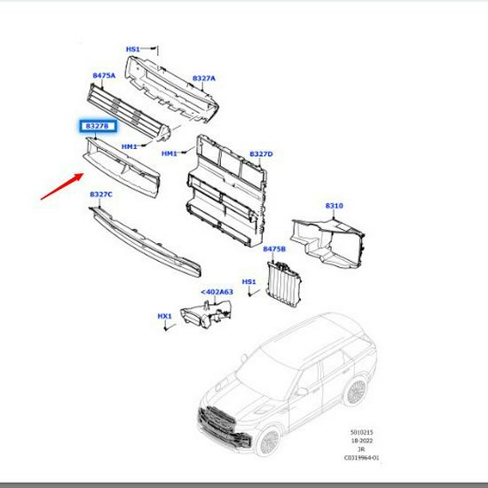 Центральный дефлектор для Land Rover Range Rover Sport 2023 (Модель LR168396)