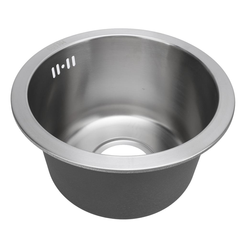 Kitchen Sink Undermount 304 Stainless Steel Single Bowl Mini Round Sink with Strainer 28cm Outer