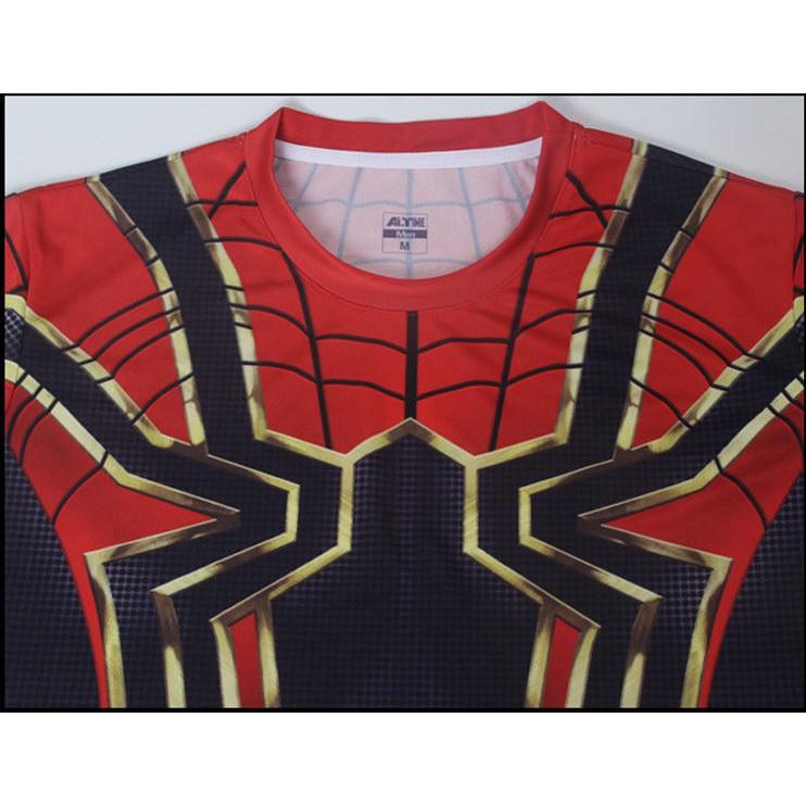 Marvel Mens Superhero Compression T Shirt Sports Fitness Gym Tops Spiderman Tee