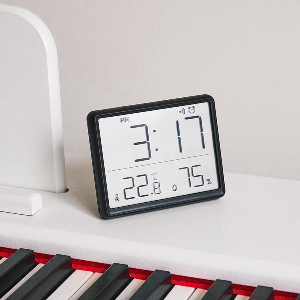 Magnetic Temperature Hygrometer Display Screen Table Clock Mini Bedside Desk Clock  Living Room
