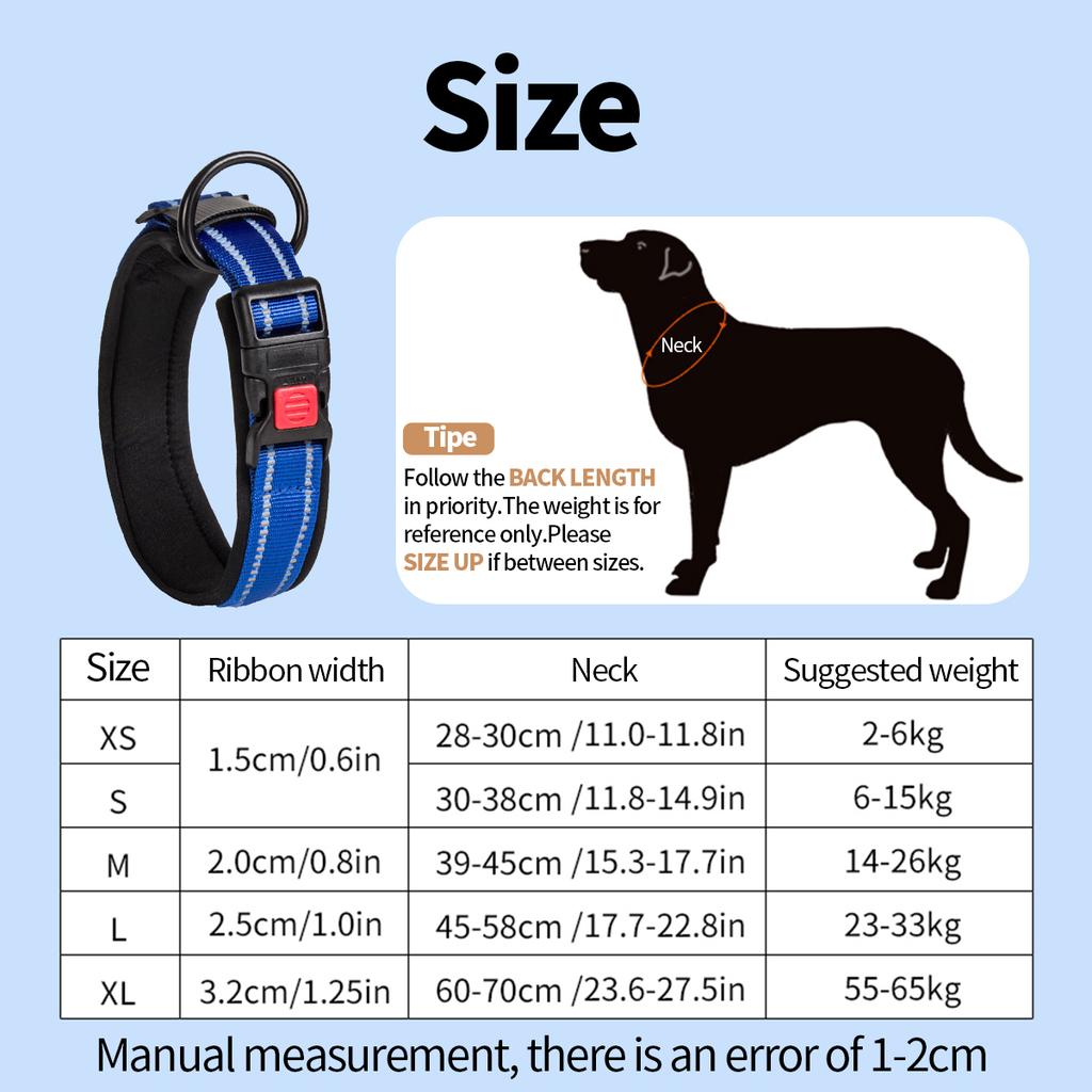 Ошейник для домашних животных, светоотражающий ошейник для собак с поролоновой шеей, цветной модный регулируемый ошейник для маленьких собак, средних собак, больших собак, универсальный ошейник