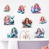 Cute Mermaids Stickers Waterproof Sticker Self-adhesive Bathroom Home Decoration