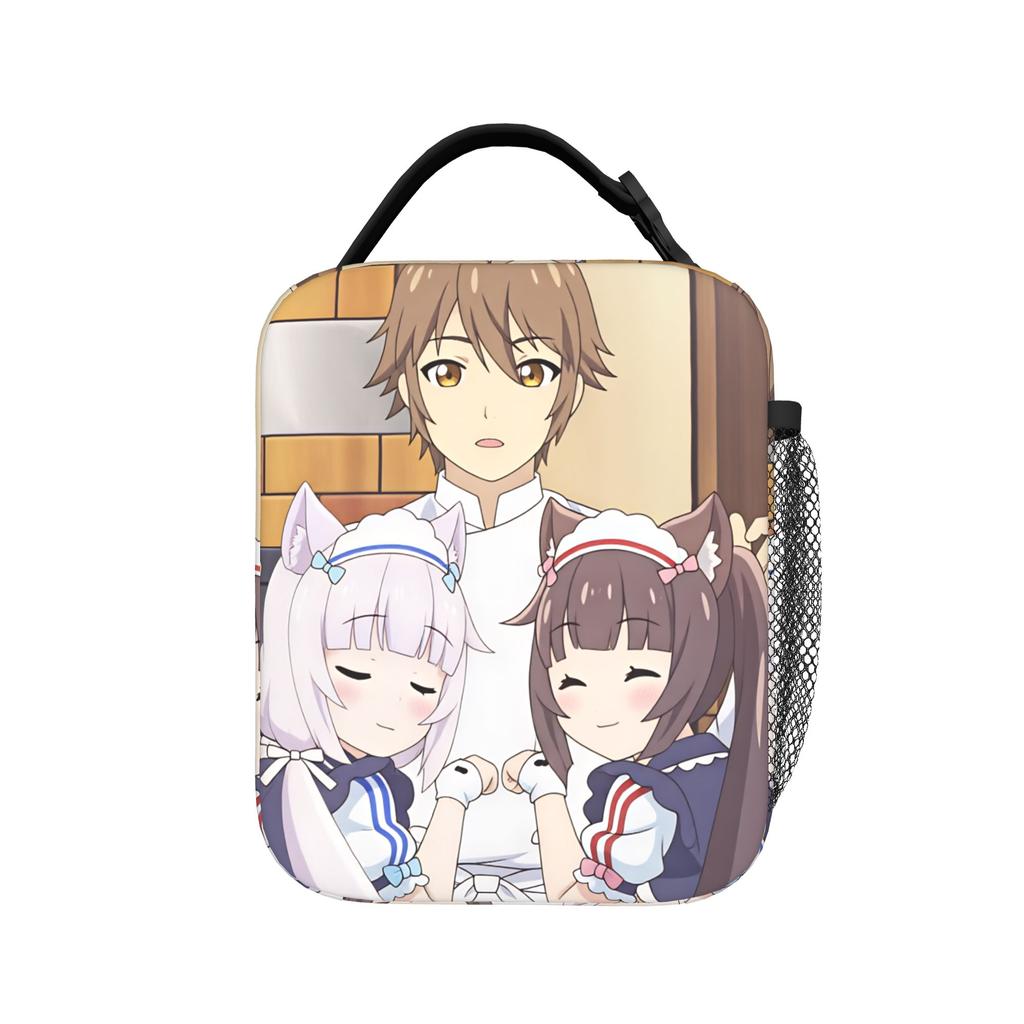 NEKOPARA Lunch Bag For Child Custom Lunch Box Kawaii Outdoor Picnic Cooler Bag Portable Insulated Oxford Tote Food Bags