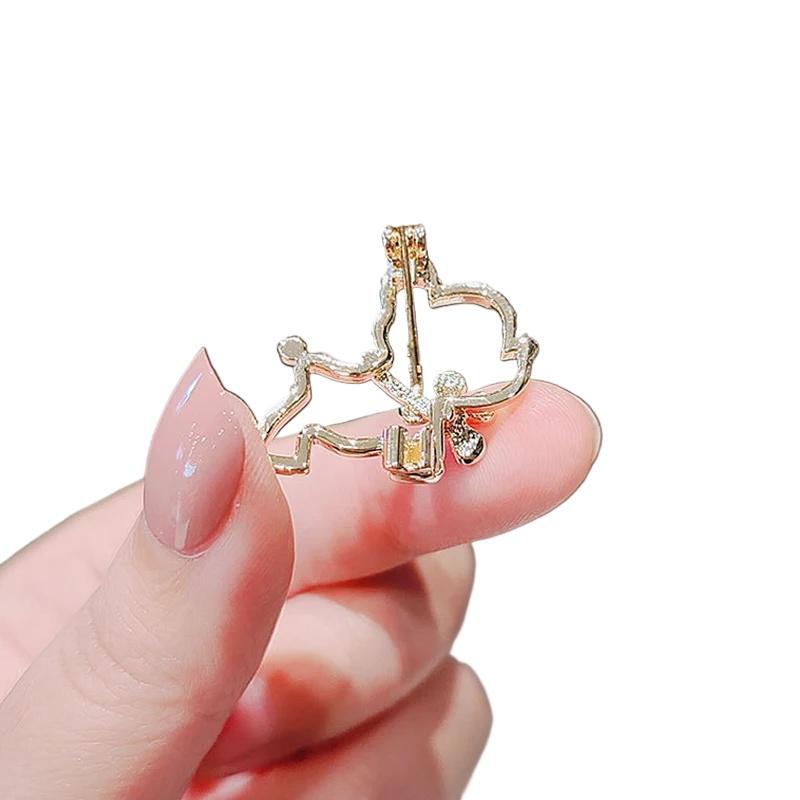 Женская маленькая брошь-булавка цветок антибликовый стразы мода животное бант броши фиксированный свитер одежда аксессуары