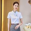 Teluoman Women's New Chinese Style Short Sleeve Work Shirt