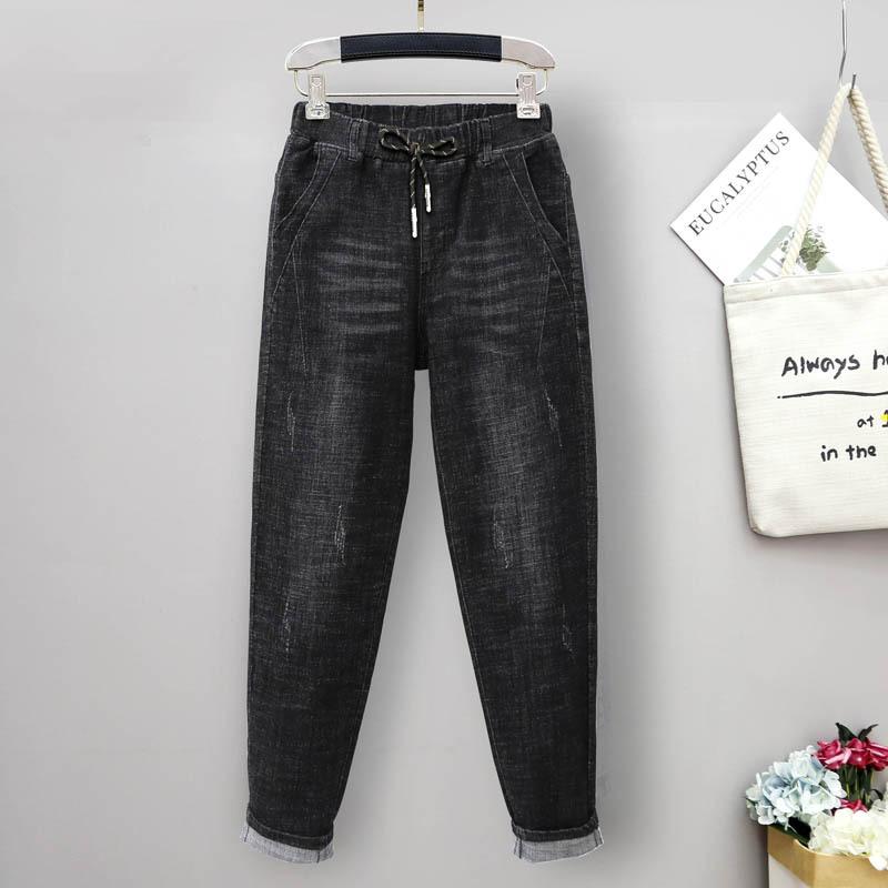 Plus Size Stretch Jeans Pants Pants Women's Elastic High Waist Harlan Turnip Pants Hidden Meat Pants Jeans with Carrots Comfort Waist Pants