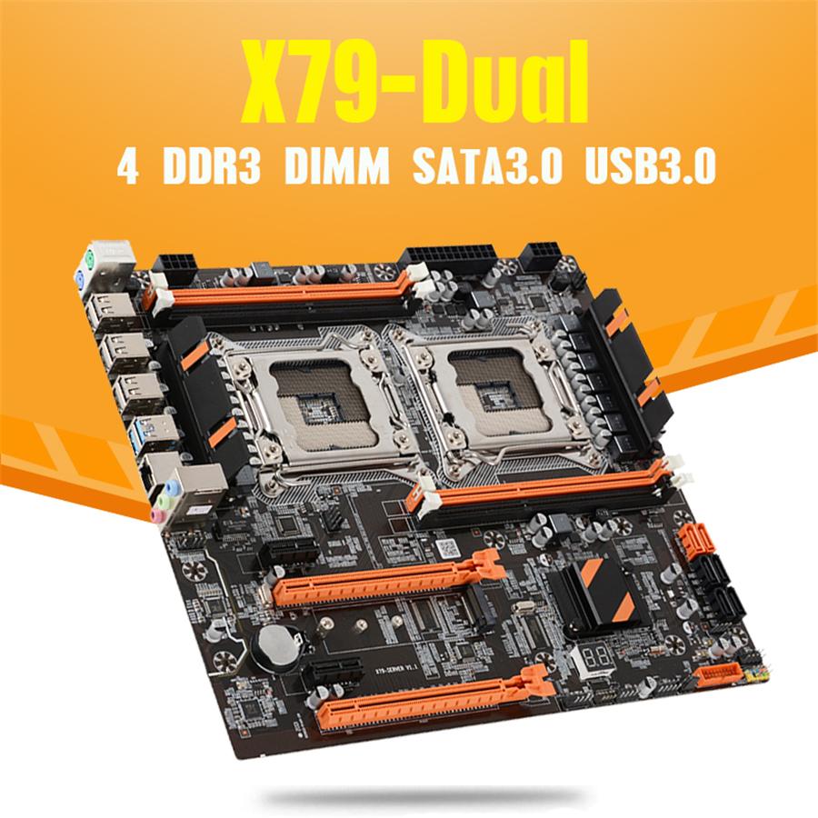 Материнская плата X79 с двумя процессорами lga 2011. 4 * ddr3 reg ecc usb3. 0 STA3 PCI-e 3.0 с материнской платой ЦП