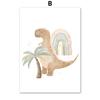 Cartoon Boho Dinosaur Rainbow Sun Cloud Nursery Wall Art Canvas Painting Nordic Posters And Prints Pictures Baby Kids Room Decor