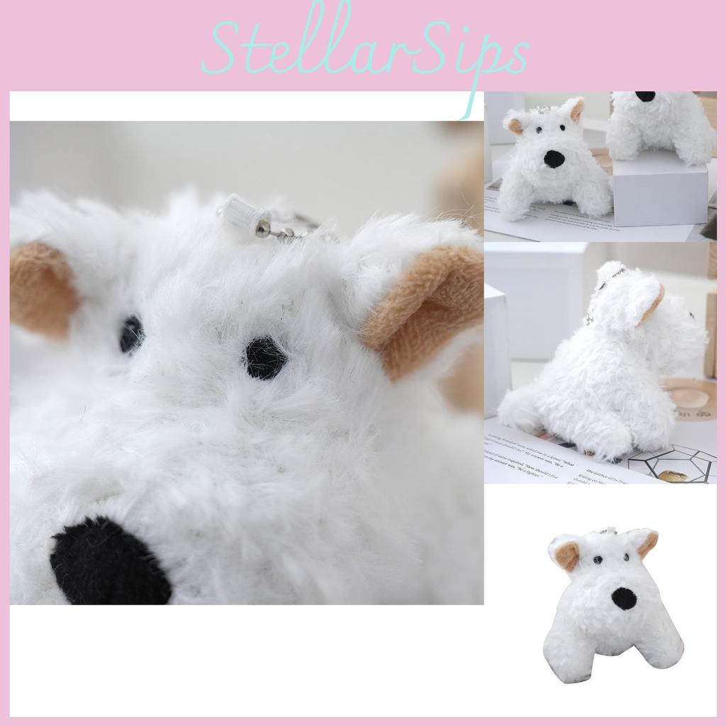 Cute And Soft Plush West Highland White Terrier Dog Car Keychain Doll For Gifts