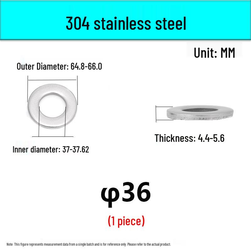 Плоские шайбы из нержавеющей стали 304/316, стандартные размеры M1.6-M48