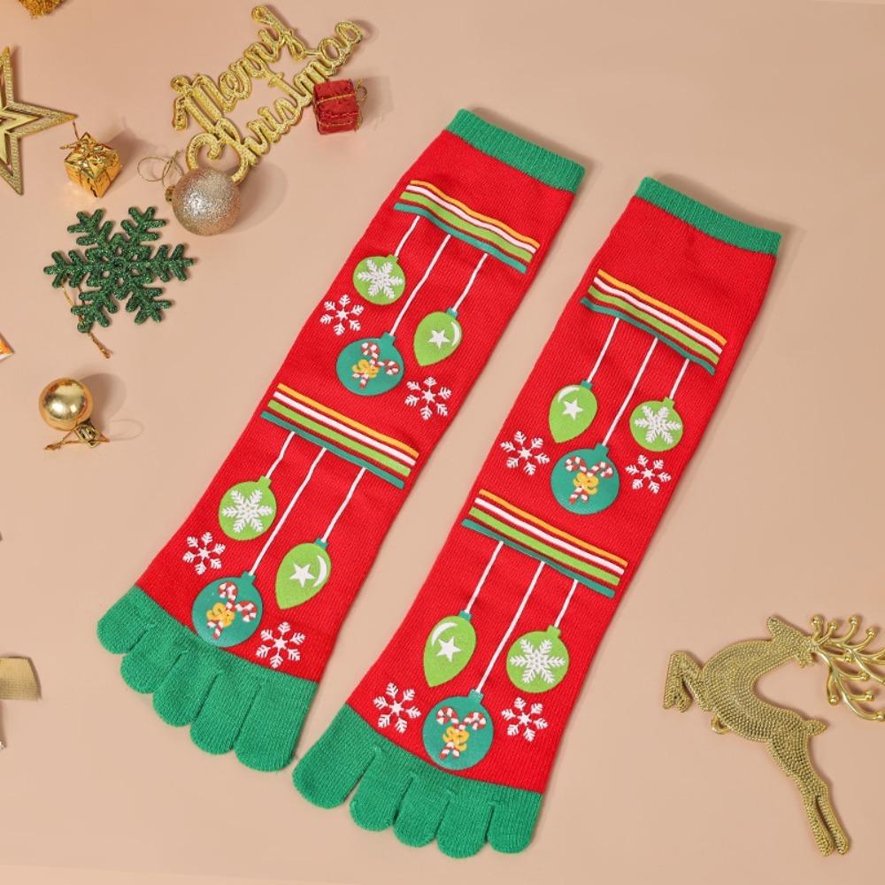 Winter Warm Christmas Toe Socks Cartoon Printed Leg Warmer High Socks Women Boot Sock  Xmas Party