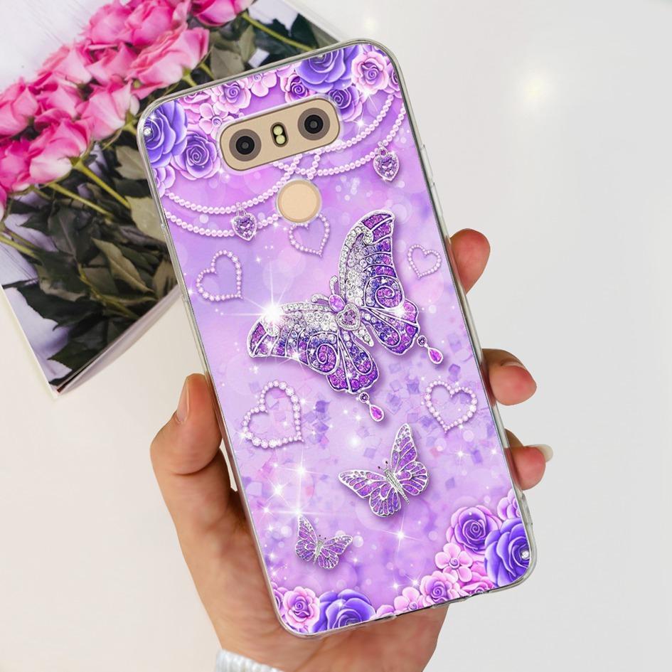 Чехол для LG G6 Plus LGM-G600K Чехлы для телефонов Популярный Цветок Мягкий Силикон Прозрачный Защитный Корпус Для LG G6 G 6 LG6 LGG6+ Задняя Крышка