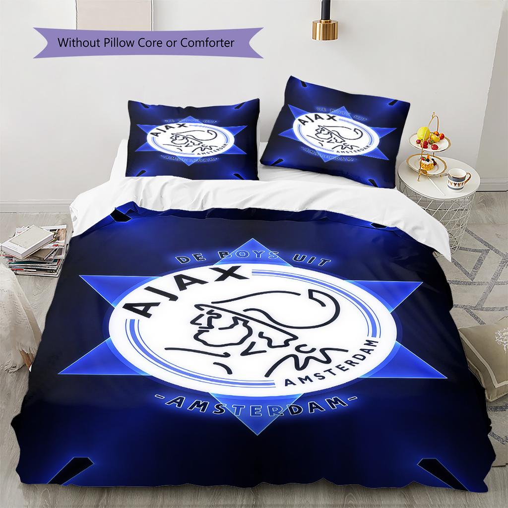 AFC Ajax logo Bedding Quilt Set Quilt Cover Pillowcase Home Decoration Birthday Gift (1 * duvet cover + 2 * pillowcase, without core)