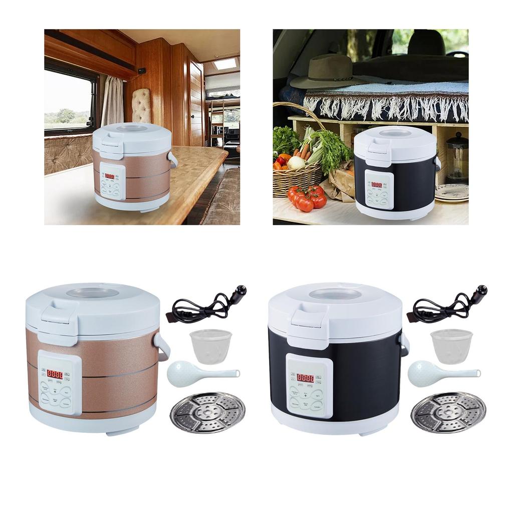 12 В 24 В портативная автомобильная электрическая рисоварка объемом 3 л для супа, каши, легкая многофункциональная рисоварка 26x23 см, пароварка