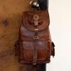 Bag Goat Leather Backpack Rucksack Laptop Vintage Brown Travel Men