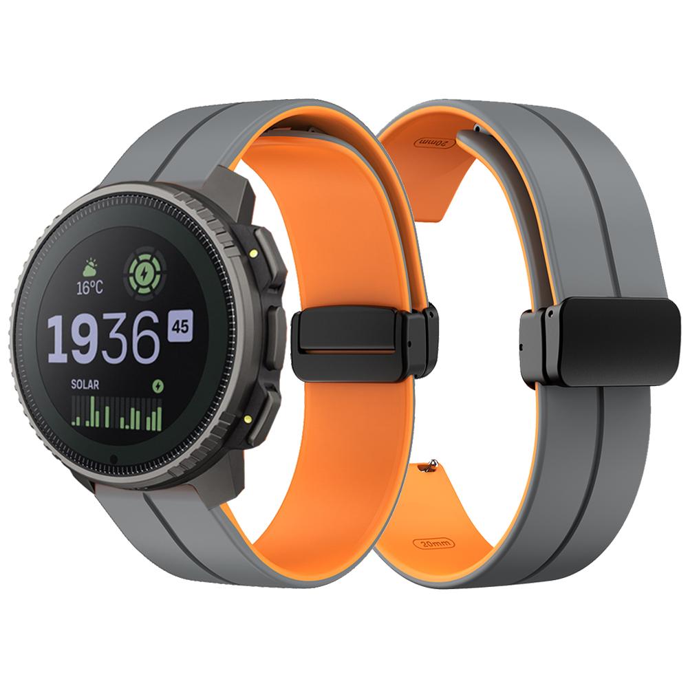 22 мм Магнитная пряжка Мягкий силиконовый ремешок Для Suunto RACE / Vertical Сменный наручный ремешок Для Suunto 5 / 9 Peak Pro Браслет