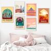 Nordic Vintage Travel Cities Poster San Francisco Rome Sydney India Morocco Landscape Art Canvas Painting Wall Pictures Decor