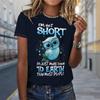 Fashion Women Blue Elf Print T Shirt Funny Casual O-neck Short Sleeves T-shirt Summer Female Tee Shirt