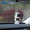 Cute Cat Car Mirror Hanging Accessories - 2D Flat Acrylic Kitten Christma Tree Ornament Decoration Car Rear View Mirror Charm - Car Interior Rearview