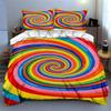 Colorful spiral vortex Bedding Duvet cover sets Duvet covers Pillowcases gifts (1 * Duvet Cover 2 * Pillowcases, without duvet insert)