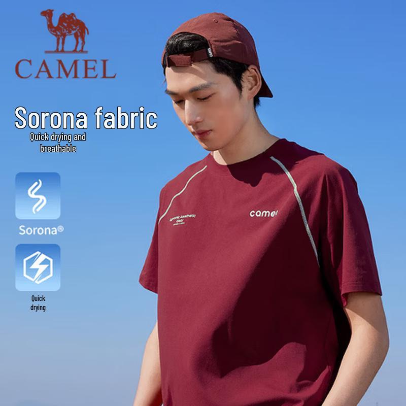 CAMEL Men's Round Neck Functional Short Sleeve T-shirt