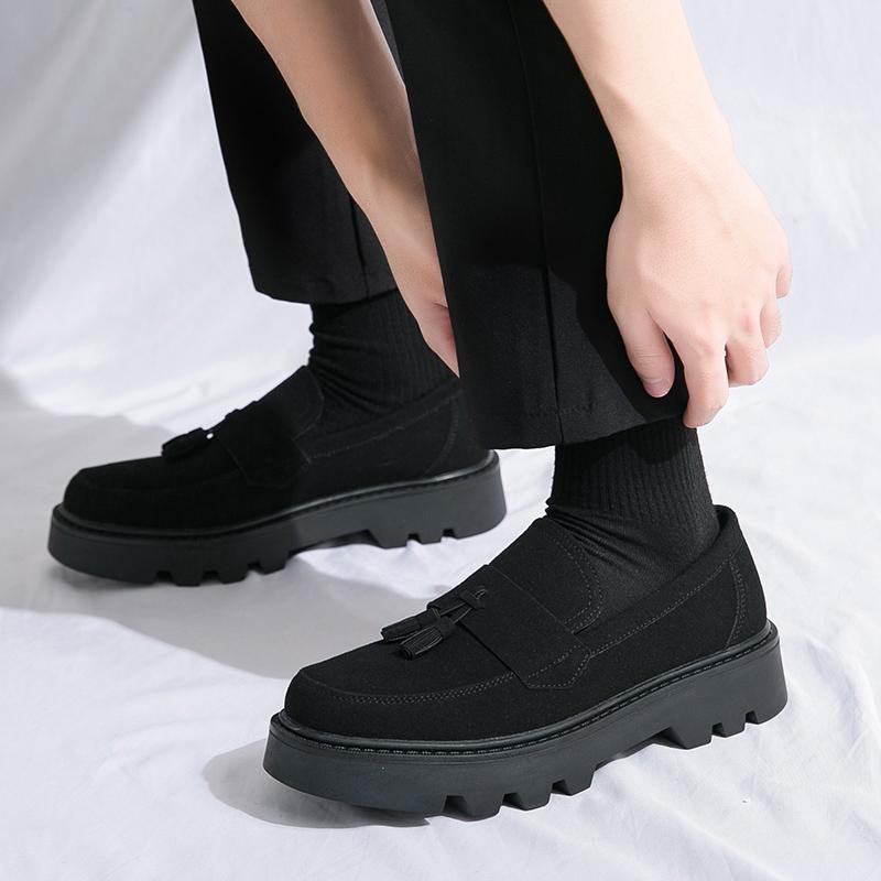 Модные мужские туфли-оксфорды из замши с толстой подошвой, удобные официальные туфли с кисточками, деловые туфли, повседневная мужская обувь, мужская обувь