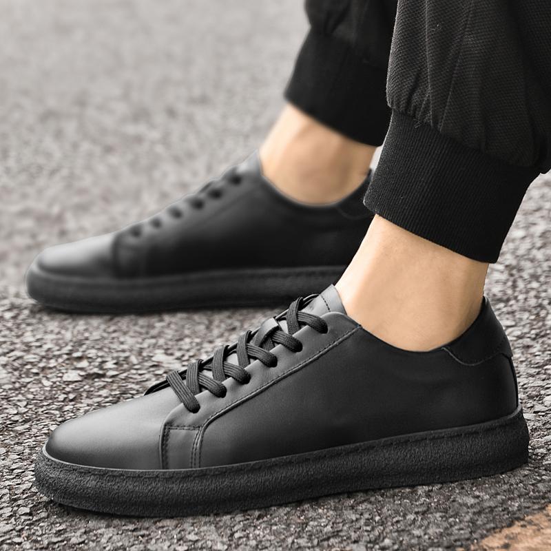 Spring Autumn Men Leather Shoes Lace Up Low Top Mens Casual Shoes Outdoor Walking Shoes Sneakers Genuine Leather Male Footwear