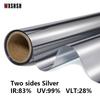 Серебряная прозрачная солнцезащитная пленка, самоклеящаяся виниловая односторонняя зеркальная пленка из ПЭТ с защитой от УФ-излучения, прямая поставка, дневная частная наклейка на стекло