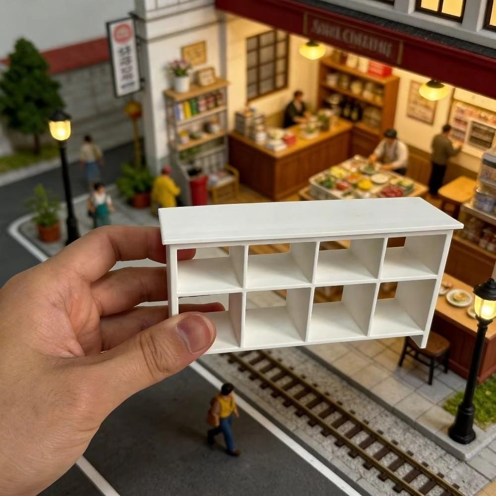 1pc 1/12 Scale Miniature Storage Cabinet 8 Grid Building Scene Assembly New Model Storage Cabinets