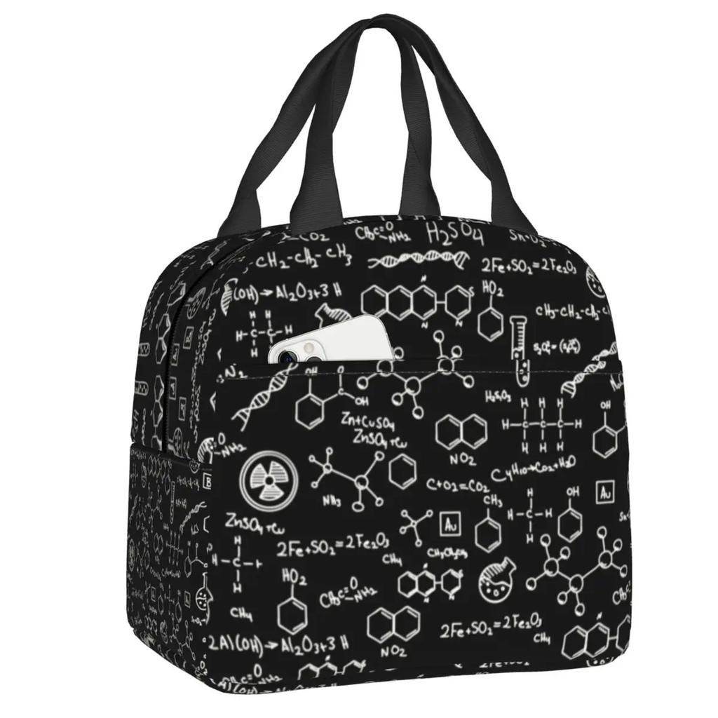Учитель химии Периодическая таблица Изолированная сумка для ланча для ребенка Научная лаборатория Технологическая портативная термосумка-холодильник Еда Ланч-бокс для школы