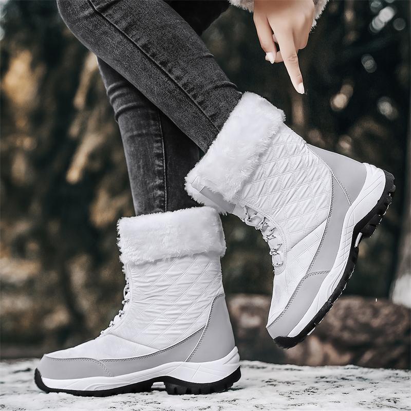 Snow Boots for Women Fashion Cashmere Warm Women's Boots High Top Winterproof O Utdoor Cotton Shoes Platform Boots Hiking Boots