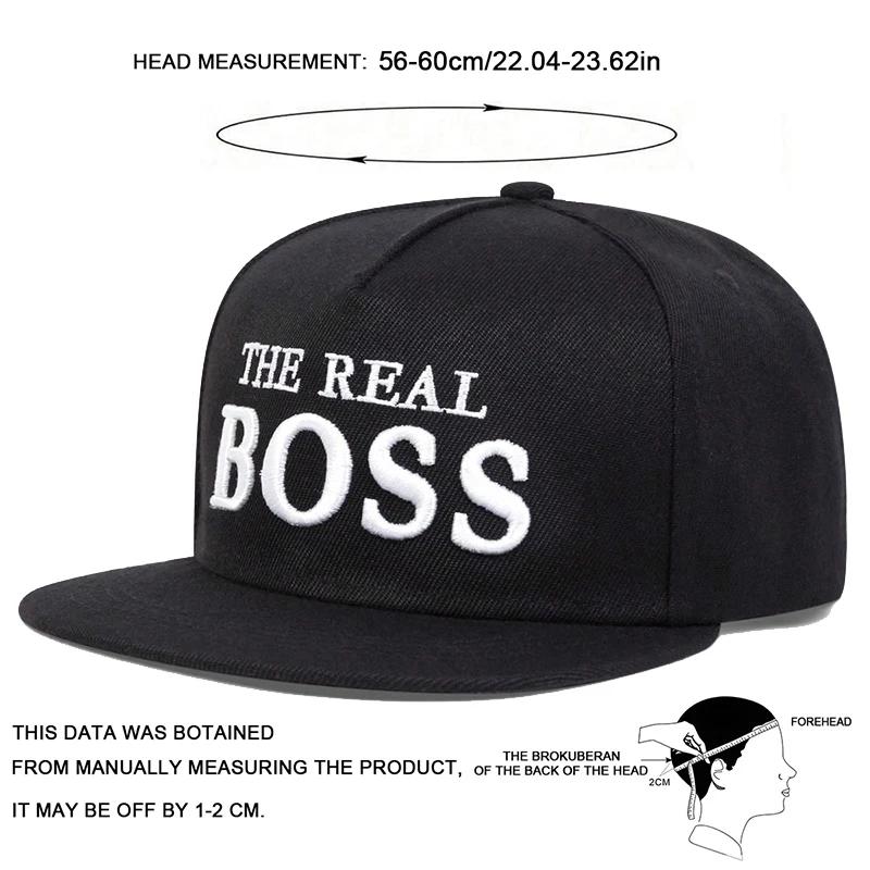 Унисекс Бейсболки с вышивкой надписи THE REAL BOSS Весна Осень Уличные Регулируемые Повседневные Хип-хоп Тракерские Кепки Солнцезащитная Шляпа
