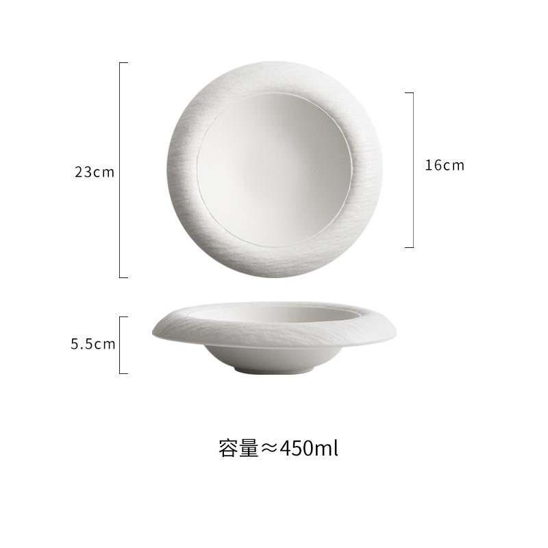 Solid Color Rock Texture Ceramic Soup Bowl Restaurant Dessert Bowl Salad Bowl Pasta Bowls Molecular Food Specialty Tableware