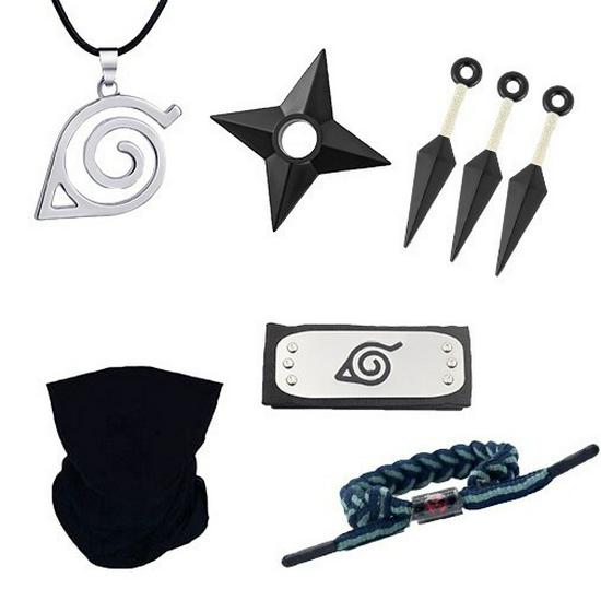 Доступный: Маска Какаши, Кунаи и сюрикены Наруто, Набор повязки Конохи