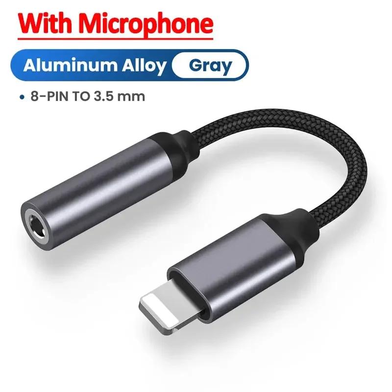 Переходник 8-Pin на 3,5 мм Кабель-переходник с разъемом 3,5 мм для наушников Аудиокабель для iPhone 14 13 12 11