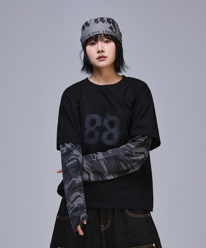 SCALLYWAG 88 Crop Layered Long Sleeve [Camo]