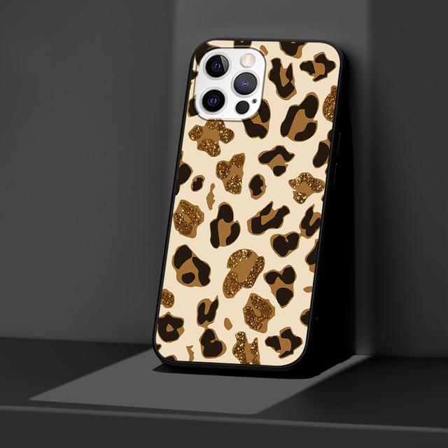 Чехол для Iphone 11 13 12 Mini 14 Pro Max Xr 7 8 +Se 2020 Xs 6 6s Plus 5 5s черный силиконовый чехол для телефона с леопардовым принтом