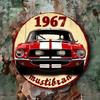 Винтажный знак-панно на стену 1967 года, Мускул-кар, Круглый, Алюминиевый, Ретро, Металлический декор, УФ-печать