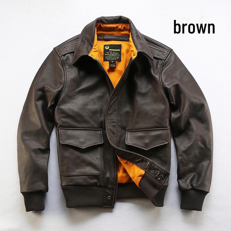 Мужская куртка из натуральной воловьей кожи с лацканами