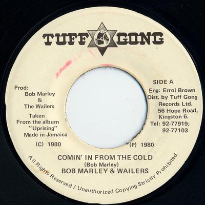 7-дюймовая пластинка БОБ МАРЛИ THE WAILERS Comin In From The Cold none Tuff Gong 1980 Ямайка Регги Ска Даб Б/у