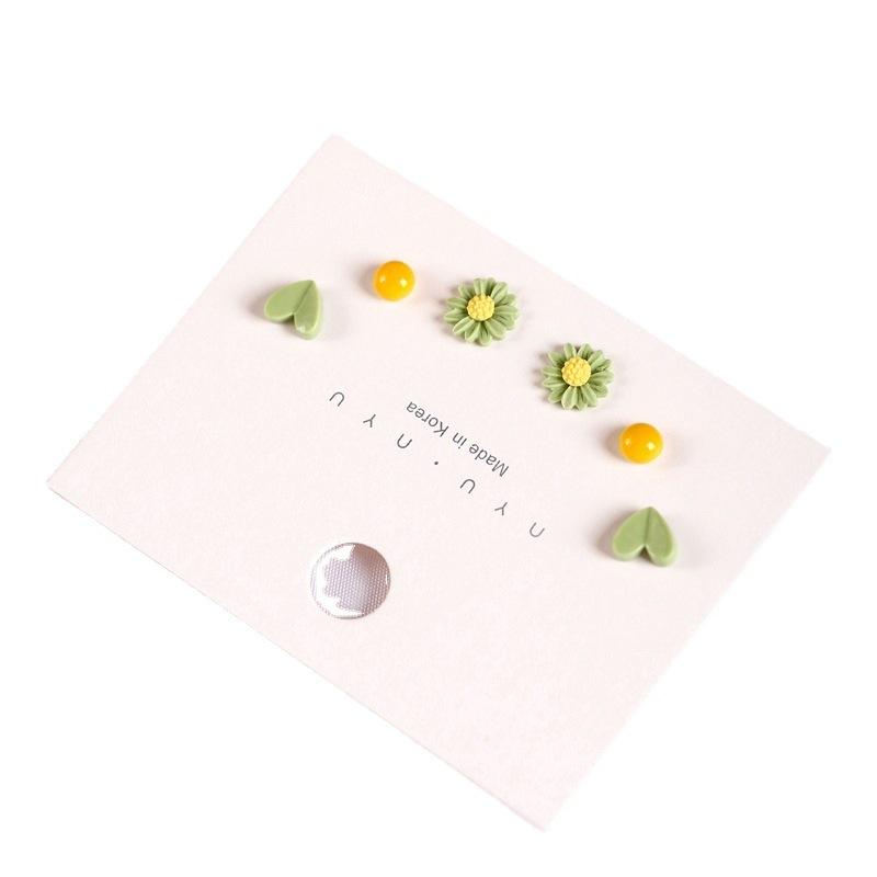 New ceramic jewelry, cute and fresh earrings, ear piercing care, no need to remove earrings when sleeping, gift for female students, steel pins