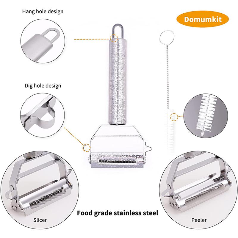 Stainless Steel Multi-function Peeler Slicer Vegetable Fruit Potato Cucumber Grater Portable Sharp Kitchen Accessories Tool 2pcs