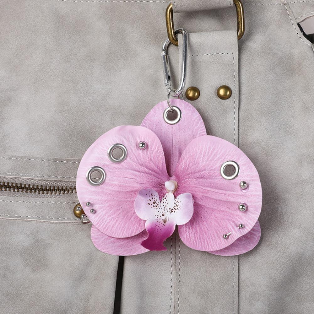 Backpack Decoration Orchid Lily Keychain Colorful Backpack Hangings Decor Flower Bag Pendant