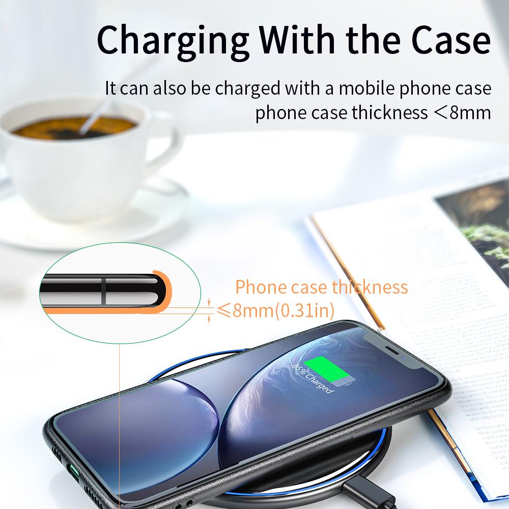 Essager 10 Вт/15 Вт Qi Беспроводное зарядное устройство для iPhone 13 12 11 Pro Xs Max X Индукционная быстрая беспроводная зарядная панель для Samsung Xiaomi
