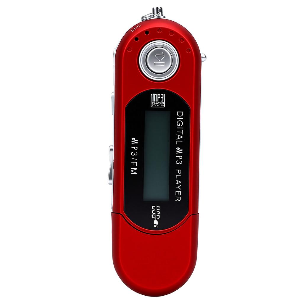 Ретро USB MP3-плеер Портативный цифровой MP3-музыкальный плеер ЖК-дисплей Работа от батарей Длительное воспроизведение Автоматическое отключение Красный