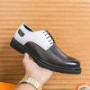 Fashion 2025 New Men Two-Tone Derby Dress Shoes Formal Business Oxfords Lace-Up Leather Shoes Non-Slip Sole Classic Office Shoes for Men
