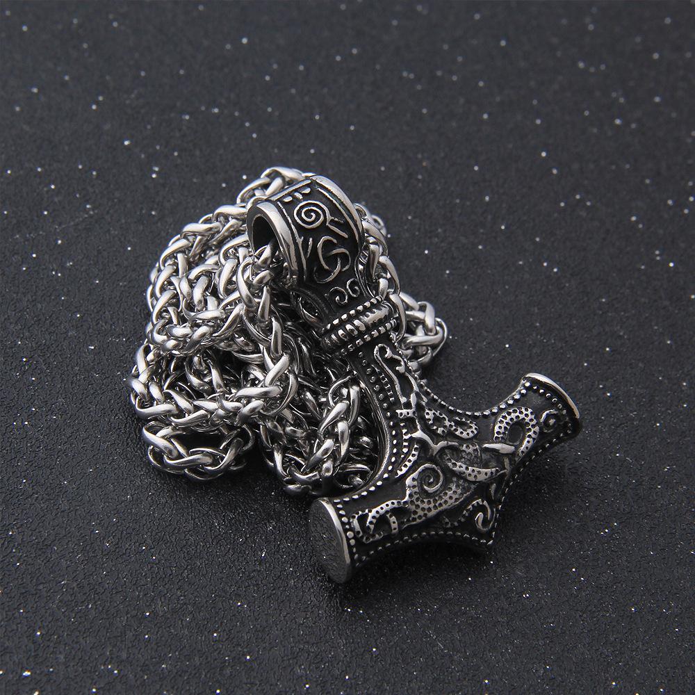 Винтажное ожерелье из нержавеющей стали с молотом Тора, скандинавское ожерелье с подвеской в виде викингов, скандинавский норвежский мужской амулет в стиле хип-хоп, ювелирные изделия в подарок