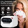 Automatic Card Shuffler Dealer Electric Card Shuffling and Dealing Machine for 1  2 Decks White
