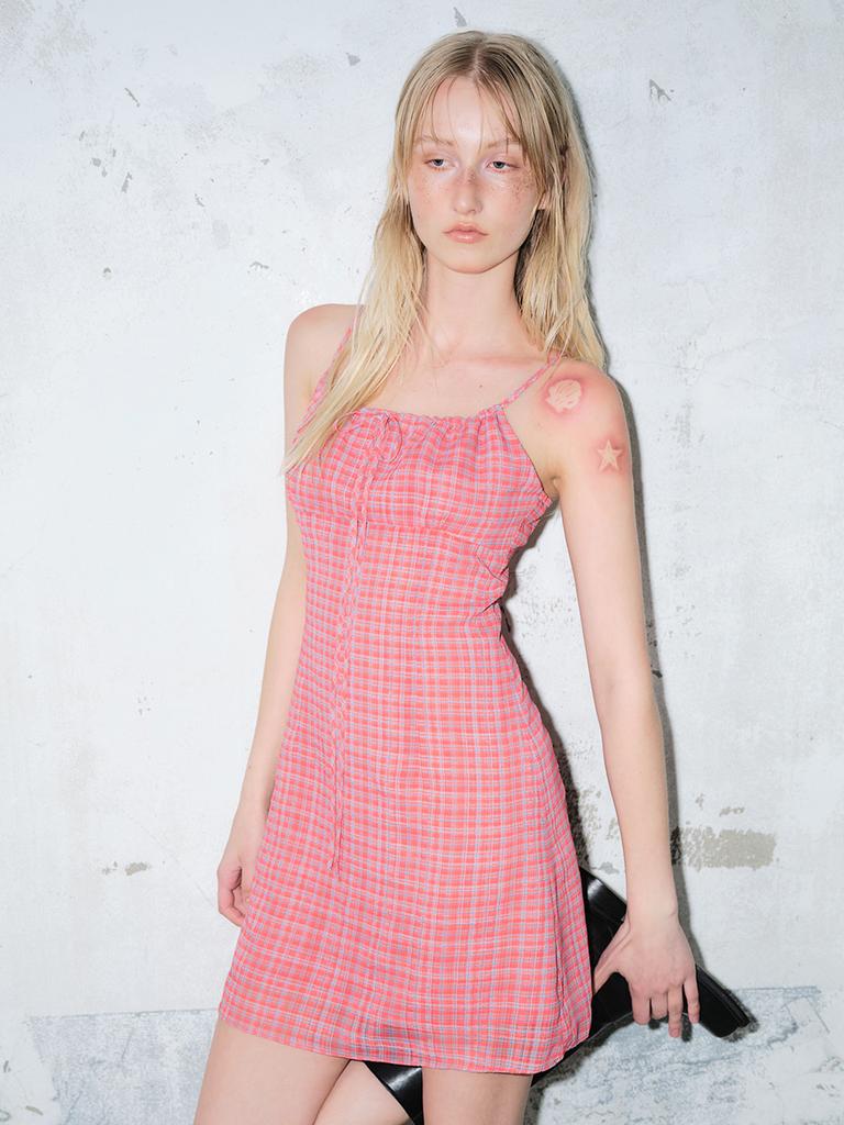 Мини-платье Etmont Slip Check, Красное